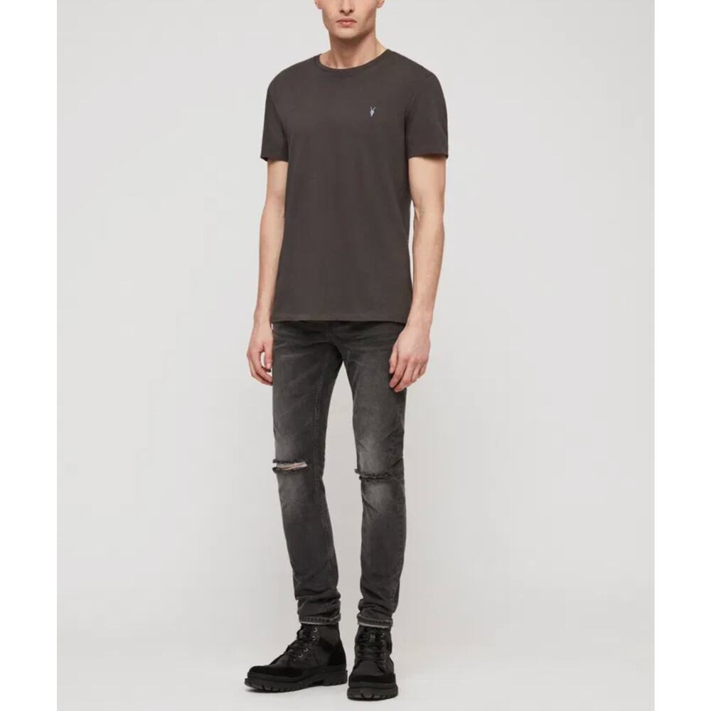 All Saints Cigarette Jeans Size 33 Black Denim Skinny Slim Fit Dark Wash Stretch